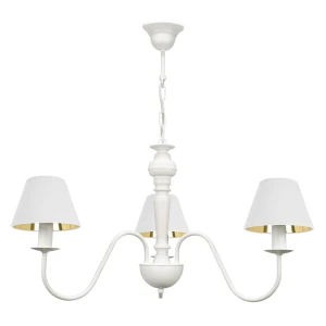 Lampa biało-złota klasyczna do salonu GOLDSUN 1S 1337G/26/62 3-ramienny