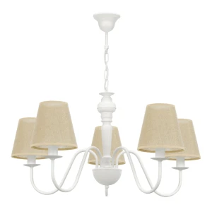 Lampa klasyczna z beżowymi abażurami GOLDSUN AB 1336G/26/07 5-ramienny
