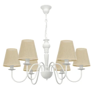Lampa rustykalna biało-beżowa GOLDSUN AB 1335G/26/07 6-ramienny