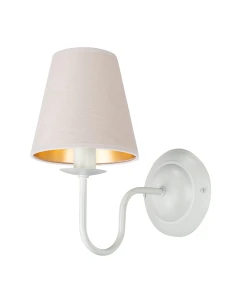 Klasyczny kinkiet z abażurem w kolorze surowy welur GOLDSUN AB 1338G/26/50