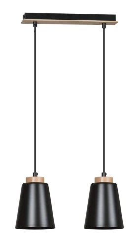 Lampa-z-kloszami-czarna-2-płomienna-442/2/E