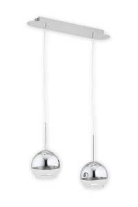 Lampa wisząca ze szklanymi kloszami COLOROS 1O2542 W2 CH/Le 2-punktowa