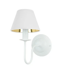 Kinkiet biało-złoty do eleganckiego korytarza GOLDSUN 1S 1338G/26/62