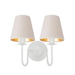 Lampa biała z welurowymi abażurami na ścianę GOLDSUN AB 1339G/26/50