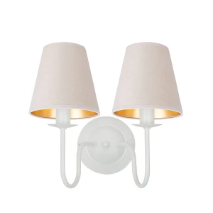 Lampa biała z welurowymi abażurami na ścianę GOLDSUN AB 1339G/26/50