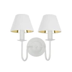 Klasyczna elegancka lampka ścienna biało-złota 1S 1339G/26/62