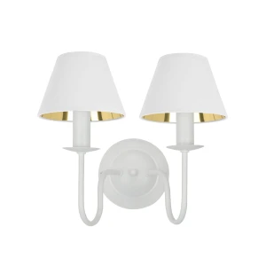 Klasyczna elegancka lampka ścienna biało-złota 1S 1339G/26/62