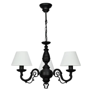 3-ramienny czarno-biały żyrandol VIOLA O3003 W3 CZA/1S/01/Le