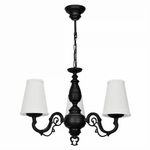 Czarny żyrandol do sypialni VIOLA O3003 W3 CZA/2S/29/Le 3-ramienny
