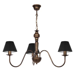 Czarno-złoty żyrandol klasyczny GOLDSUN 1S 1337G/24/14 3-ramienny