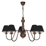 Żyrandol postarzany do salonu lub jadalni GOLDSUN 1S 1336G/24/63 5-płomienny