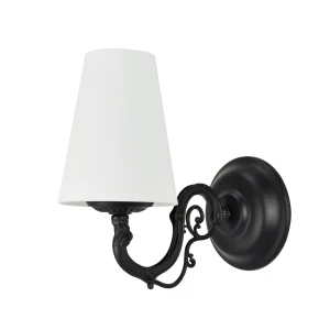 Biało- czarny kinkiet pojedynczy  VIOLA O3000 K1 CZA/2S/01/Le