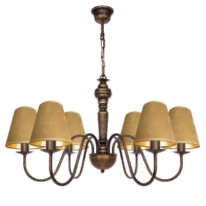 Czarno-złota lampa wisząca do ciepłego pomieszczenia GOLDSUN AB 1335G/24/57 6-ramienny