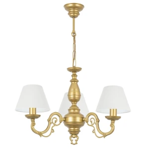 Złoty żyrandol do sypialni  VIOLA O3003 W3 ZL/1S/01/Le 3-ramienny