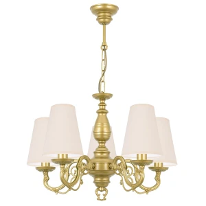 Klasyczny żyrandol w kolorze złotym  VIOLA O3005 W5 ZL/2S/02/Le 5-płomienny