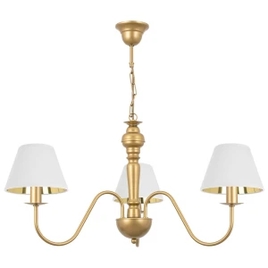 Złoty żyrandol do eleganckiej sypialni lub salonu GOLDSUN 1S 1337G/17/62 3-ramienny