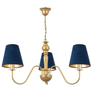 Żyrandol glamour 3-ramienny złoty GOLDSUN AB 1337G/17/55