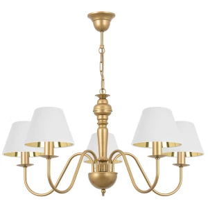 Lampa pięcioramienna złota w stylu art deco GOLDSUN 1S 1336G/17/62