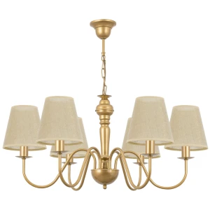 Lampa dekoracyjna sufitowa o złotym stelażu GOLDSUN AB 1335G/17/07 6-ramienny 