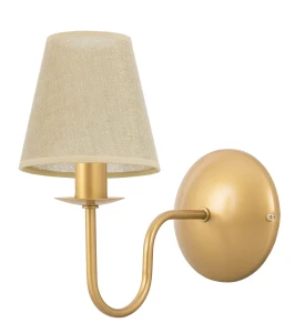 Złoty kinkiet na ścianię w eleganckiej aranżacji GOLDSUN AB 1338G/17/07