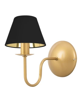 Elegancka lampa ścienna czarno-złota GOLDSUN 1S 1338G/17/63
