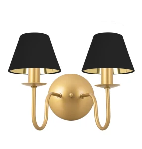 Podwójny kinkiet czarny ze złotym stelażem GOLDSUN 1S 1339G/17/63