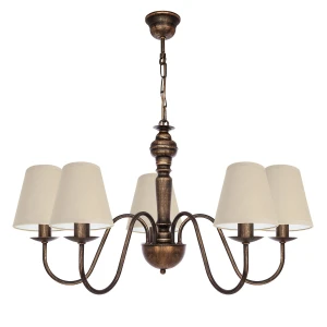 Lampa czarno-złota w stylu angielskim GOLDSUN AB 1336G/24/03 5-ramienny