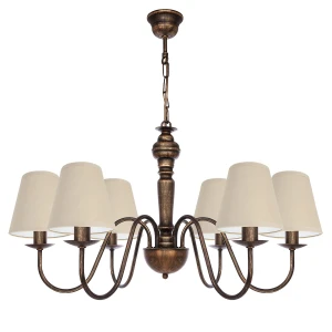 Rustykalna lampa wisząca z sześcioma ramionami GOLDSUN AB 1335G/24/03
