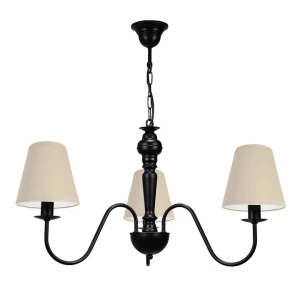 Rustykalna lampa czarno-beżowa GOLDSUN AB 1337G/27/03 3-ramienny
