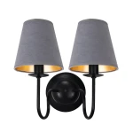 Dwu-płomienny kinkiet czarny w stylu klasycznym GOLDSUN AB 1339G/27/51