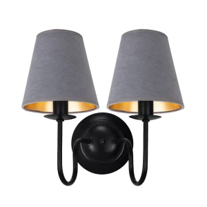 Dwu-płomienny kinkiet czarny w stylu klasycznym GOLDSUN AB 1339G/27/51