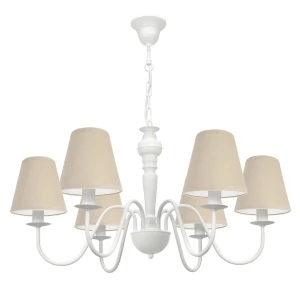 Ekskluzywny żyrandol klasyczny biało-beżowy GOLDSUN AB 1335G/26/03 6-ramienny