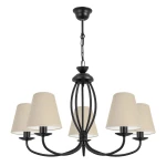 Lampa sufitowa z beżowymi abażurami OLIVER O3055 W5 CZA/AB/03/Le 5-płomienny