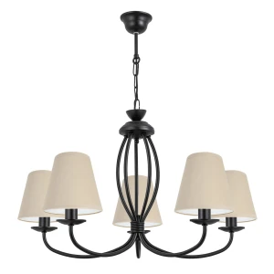 Lampa sufitowa z beżowymi abażurami OLIVER O3055 W5 CZA/AB/03/Le 5-płomienny