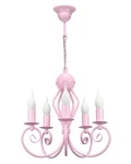 Różowy żyrandol do pokoju dziecięcego KLIWAS 1386/R 5-ramienny