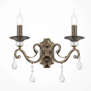 Luksusowy podwójny kinkiet mosiądz GRESA RC1247-WL-02-R/MA