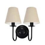 Podwójny kinkiet czarny z abażurami GOLDSUN AB 1339G/27/03