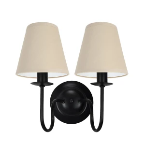 Podwójny kinkiet czarny z abażurami GOLDSUN AB 1339G/27/03