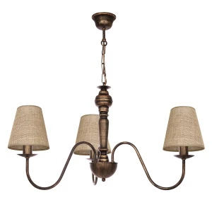 Żyrandol w stylu vintage czarny postarzany GOLDSUN AB 1337G/24/23 3-ramienny