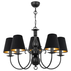 Wisząca czarna lampa 5-ramienna MARIA CZARNA O3125 W5 CZA/AB/53/Le