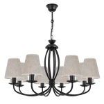 Żyrandol w stylu rustyklanym czarny OLIVER O3058 W8 CZA/AB/05/Le 8-ramienny