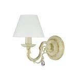 Prowansalski kinkiet z kryształem i abażurem VIOLA KRYSZTAŁ O3000 K1 AB/K/1S/01/Le