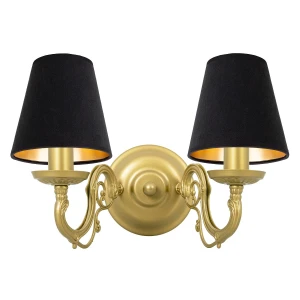 Złota podwójna lampa na ścianę  VIOLA O3001 K2 ZL/AB/53/Le