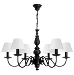 Szeroki czarny żyrandol do dużego salonu AMELIA  O3586 W6 CZA/1S/01 6-płomienny