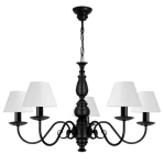 Piękny czarny żyrandol do salonu AMELIA 1S O3585 W5 CZA/1S/01 5-ramienny