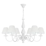 Biała lampa sufitowa klasyczna z abażurami AMELIA  O3586 W6 BIA/1S/01 6-płomienna