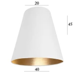 Biały abażur do dużej lampy złoty wewnątrz 5S 20/40 wys 45 