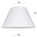 Biały abażur stożkowy do lampy stołowej 6S biały z ozdobną lamówką 40cm