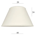 Abażur w kolorze ecru do lampy stołowej 6S ecru z ozdobną lamówką 40cm