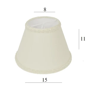 ABAŻUR do lampy 1S-E14 ecru z lamówkami 8/15 wys 11 